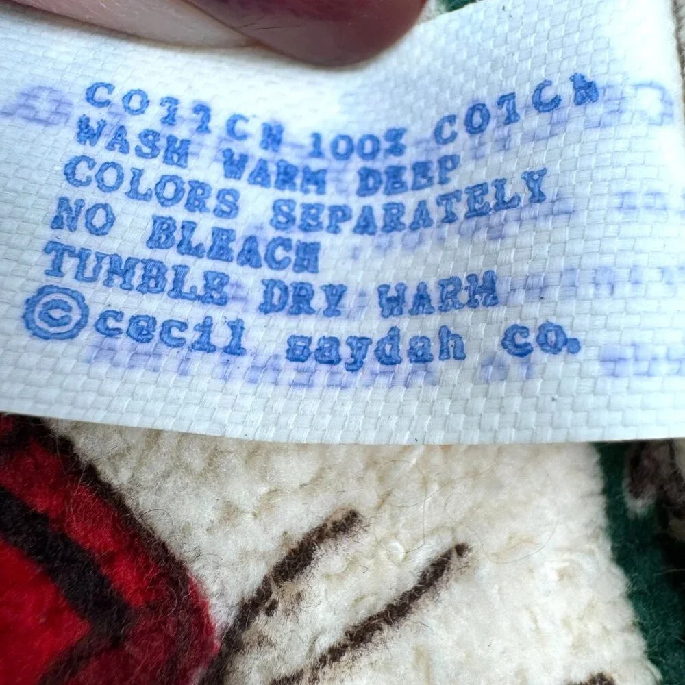 Vtg Cecil Saydah Christmas Partridge Kitchen Towels W/ Red Plaid Trim Set Of 2 - Picture 12 of 12